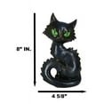 thumbnail image 2 of Witchcraft Mystical Curling Black Cat Green Eyes Sitting Halloween Figurine, 2 of 9