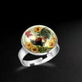 thumbnail image 5 of PhooArto Farmhouse Chicken Rooster Sunflower Stainless Steel Rings for Women, Open Adjustable Ring Promise Ring Jewelry Gifts, 5 of 5