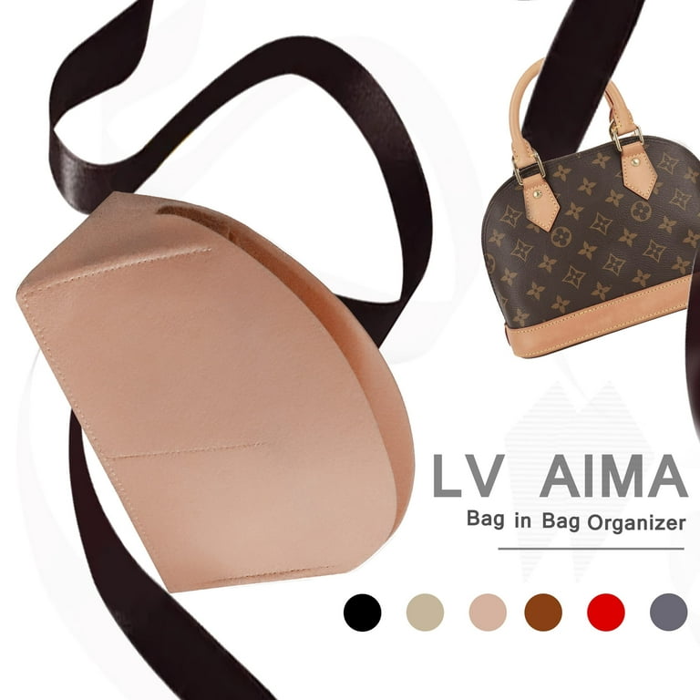 Bag Organizer for LV Alma BB Alma PM Felt Purse Organizer Insert with  Zipper 1004Khaki-L（NLMA-BB)