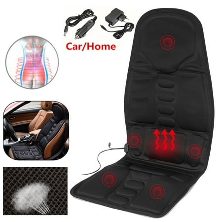 Heated Vibrating Seat Cushion - Portable Chair Pad Massager with Soothing Heat for Back Thighs & Body Pain Relief - Home Office or Car