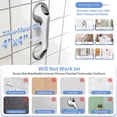 thumbnail image 5 of Ablecare 12 in Suction Cup Shower Grab Bar, 2 Pack - Safety Handrail for Elderly, White & Gray, 5 of 10