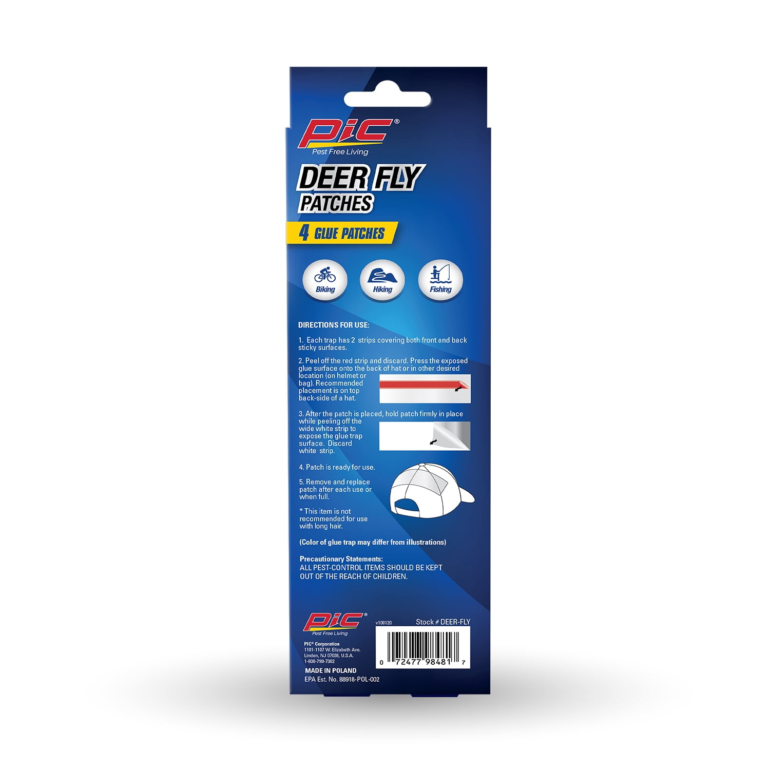 PIC Deer Fly Trap, 4 Count, Clear Adhesive Trap for Catching Deer Flies, Non-Toxic Pest Control