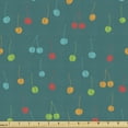 thumbnail image 1 of Fruits Fabric by the Yard Upholstery, Colorful Cherries on a Pale Petrol Blue Background, Decorative Fabric for DIY and Home Accents, Teal Multicolor by Ambesonne, 1 of 5