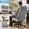 thumbnail image 4 of Ergonomic Home Office Chair with Locking Wheels, High-back Desk Chair with Thick Padded Flip-up Armrest, Comfy Executive Chair with Adjustable Lumbar Support for Home & Office & Work, 4 of 8