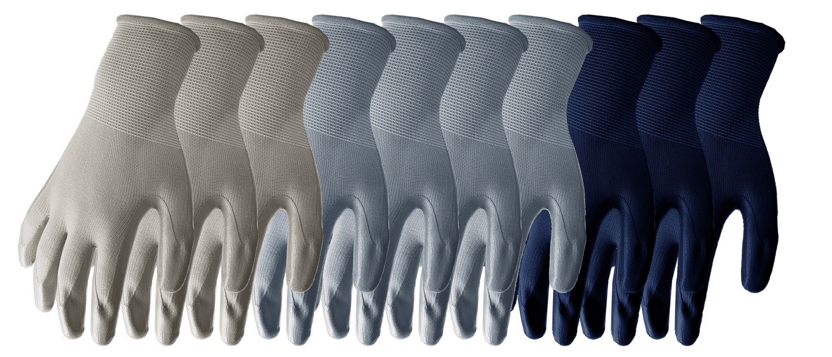 Expert Gardener 10-Pk Nitrile Gripping Gloves, Large Size, Blue & Washed Stone & Silver Color