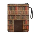 thumbnail image 2 of HELLHERO Vintage Library Bookshelf Print Book Sleeve with Zipper 11.4"x8.7" Durable Polyester Book Protector Pouch with Portable Rope Front Pocket, 2 of 8
