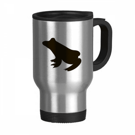

Black Frog Cute Animal Portrayal Travel Mug Flip Lid Stainless Steel Cup Car Tumbler Thermos