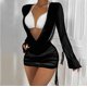 thumbnail image 5 of Gibobby Vestido Elegante Bikini de mujer Drapeado Cordón delantero Malla sin espalda Cubrir sin lencería Mini vestido Beach Wrap Bikini Shiny Wraps Cubrir para trajes de baño（Negro， M), 5 of 5