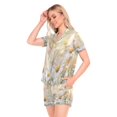 thumbnail image 2 of Women Silk Pajama Sets Causal Outings Fashion Daisy Flowers Pattern Home, 2 of 7