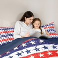 thumbnail image 5 of Feelyou Cartoon Star Print Full Size Comforter Sets for Kids, Texas Stars Bedding Comforter Set, Red Blue Stripes Geometry Reversible Bedding Sets, Lightweight Room Decor, 3 Pieces, 5 of 8