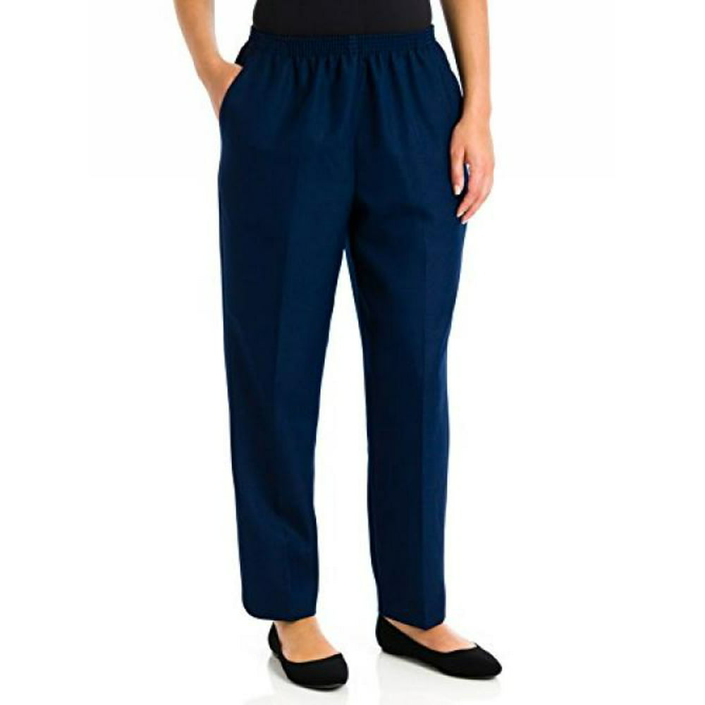 Alfred Dunner - Alfred Dunner Petites' Pullon FlatFront Pants Navy 6P ...