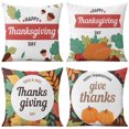 thumbnail image 1 of Grateful Autumn Pumpkin Pillow Covers Set Of 4, Linen Fall Colors Pillow Covers Home Decor, 1 of 5