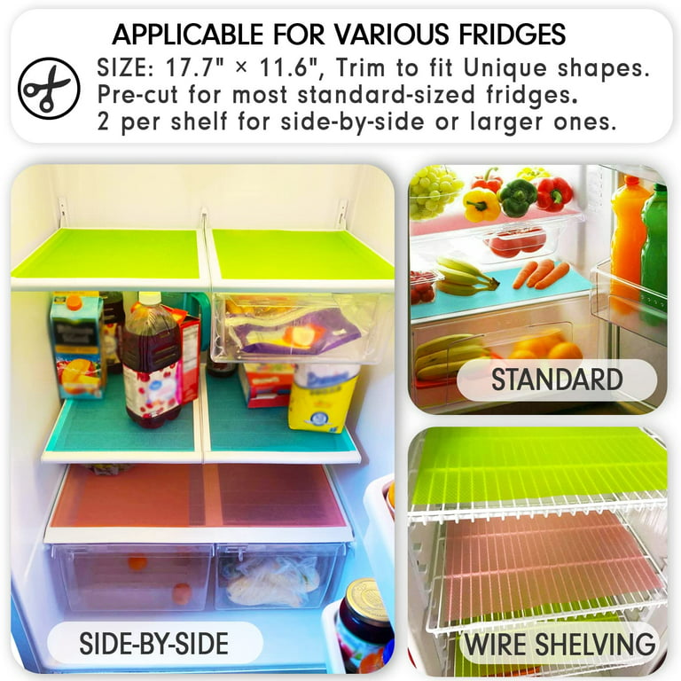 12Pack Refrigerator Liners, 17.7x11.4 inch Fridge Liners Mats Washable Shelf Liner for Glass Shelves Kitchen Cabinet Drawer, Clear Table Plastic