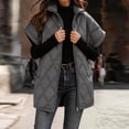 thumbnail image 5 of Edvintorg Vest for Women Plus Size Stand Collar Puffer Waistcoat Solid Color Zip up Long Quilted Outerwear with Pocket Womens Fashion Gray S-3XL, 5 of 7