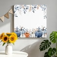 thumbnail image 2 of Canvas Wall Art, Fall Blue Pumpkin Framed Canvas Prints for Bathroom Desk, Thanksgiving Autumn Eucalyptus Leaves Small Gallery Wrapped Wall Decor for Home Office, Gifts, 8"x8" Ship Next Day, 2 of 9