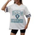 thumbnail image 2 of Women's Gameday Couture White UNC Wilmington Seahawks Iconic Oversized Fashion Jersey, 2 of 5