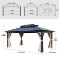 thumbnail image 2 of Dextrus Dextrus 12x16FT Gazebo Hard-Top Double Roof Canopy Outdoor with Netting and Shaded Curtains, Aluminum Frame Hardtop Garden Tent for Patio, Backyard, Deck and Lawns, 2 of 5
