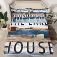 thumbnail image 2 of jejeloiu Old Wooden Planks Bed Sheets,Lake House King Sheets For Men Women 4pcs, 2 of 7