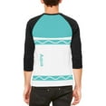 thumbnail image 2 of Halloween Marker Costume Aqua Blue Mens Raglan T Shirt White-Black LG, 2 of 2