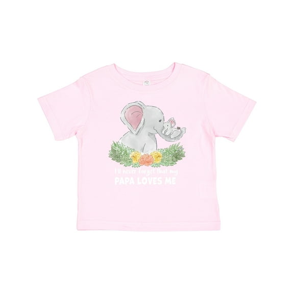 Inktastic I'll Never Forget That My Papa Loves Me with Cute Elephants Boys or Girls Baby T-Shirt