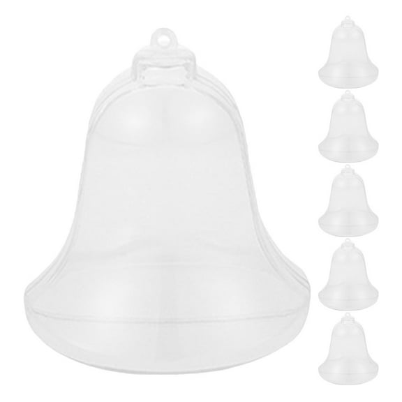 MRLESS 6pcs Clear Plastic Fillable Ornaments Bell Shaped Baubles Ball Christmas Tree Decorations Candy Hanging Ball Box For Diy Crafts