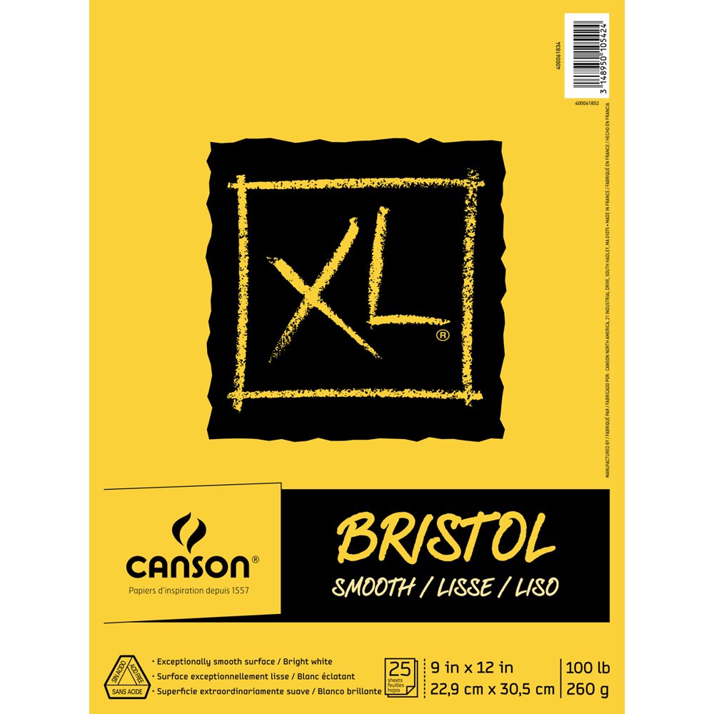 Canson XL Recycled Bristol Paper Pad 9"X12"25 Sheets