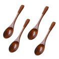 thumbnail image 2 of CIMAXIC 4PCS Oval Head Design Wooden Kids Soup Spoons Natural Wood Rice Serving Tableware Flatware Set with Tied Line on Handle (Brown Line),5.91"X1.18"X0.39", 2 of 5
