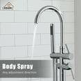 thumbnail image 6 of CASAINC 2-Handle Residentail Freestanding Bathtub Faucet with Hand Shower in Chrome, 6 of 8