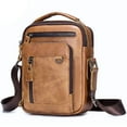 thumbnail image 1 of Bolso de hombro de cuero para hombre, pequeño bolso bandolera para hombre para el trabajo, bolso de mano tipo cartera para hombre, bolso bandolera elegante y multifuncional de cuero, 1 of 8