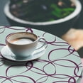 thumbnail image 3 of Ambesonne Geometric Fitted Round Tablecloth, Circular Lines Simplified, 56"- 60" Diameter, Dark Maroon and Mint Green, 3 of 5