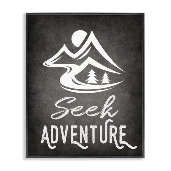 Stupell Industries Farmhouse Seek Adventure Phrase Black Framed Giclee Art, 11 x 14, by Ashley Calhoun
