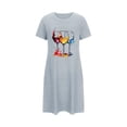 thumbnail image 4 of Shorts pour Femmes, Chemises à Manches Courtes pour Femmes, Chemise de Nuit Courte Surdimensionnée pour Femmes Mode avec Imprimé sur la Poitrine Robe de Nuit à Manches Courtes, 4 of 5