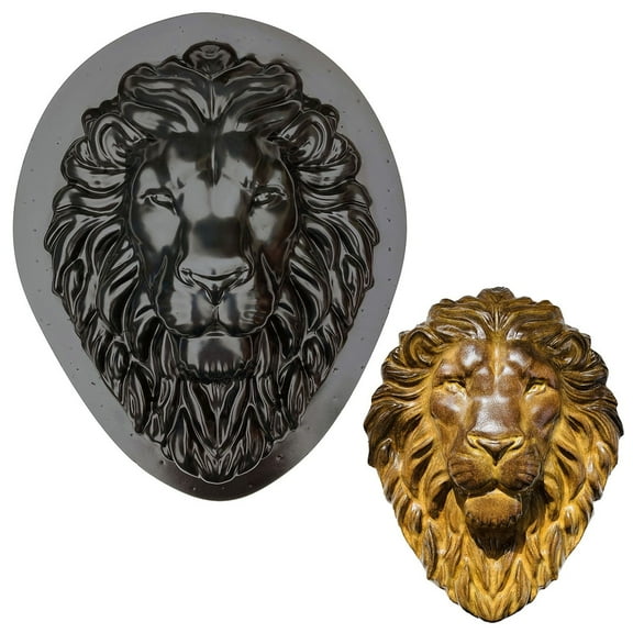AUTUMN Lion's Head Garden Decor Mold, Concrete Cement Plaque Mold, Lion's Face Form for Garden Figure, DIY Outdoor Décor