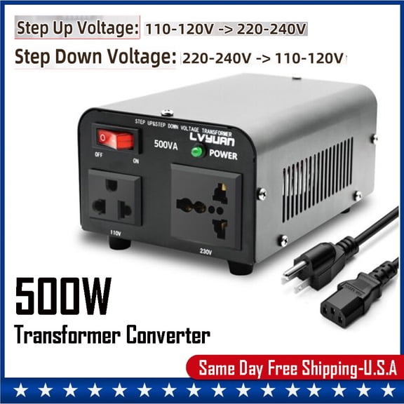 Home 500W Voltage Converter Transformer 110V to 220V 220V to 110V Step Up & Down