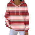 thumbnail image 2 of Goodtrade8 Stripe Womens Hoodies and Sweatshirts Tunic Pullover Sweatshirt Hooded Long Sleeve with Pocket Workout Casual Tops for Women, 2 of 5