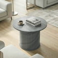 thumbnail image 2 of HOMCOM Round Coffee Table, 24" Center Table w/ Slatted Column Base, 2 of 10