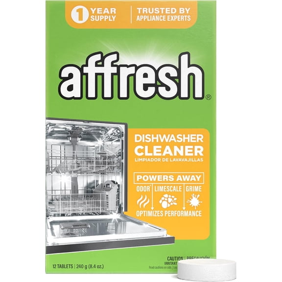 Dishwasher Cleaner, Helps Power Away Odor Causing Bacteria, Limescale, Mineral Deposits & Grime Inside Pump, Tub & Hoses, 12 Tablets, 1 Year Supply
