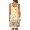 thumbnail image 4 of UVN Womens Nightgown Sleeveless Sleepwear Crewneck Wide Strap Pleated Nightshirt Casual Print Sleepdress, 4 of 8