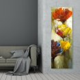 thumbnail image 2 of Fleurs Orange et Jaunes - Toile 20"x60 Pouces - Impression à la Demande, 2 of 5