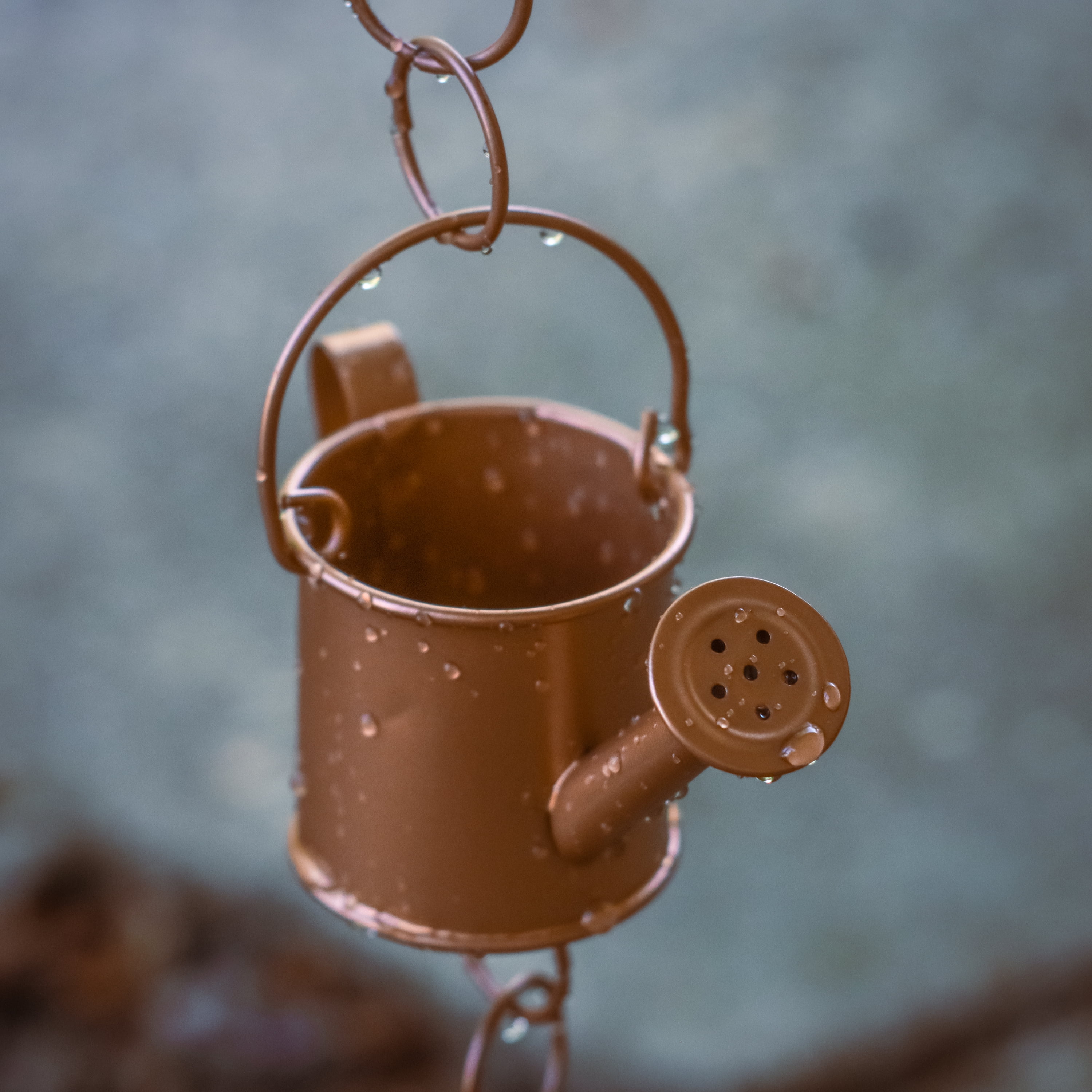 Copper Colored Rain Chain for Gutters & Downspouts (Umbrella Design)
