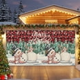 thumbnail image 2 of Fsddascl 7 x 8 Ft Christmas Garage Door Cover, Red Plaid Snowman Christmas Large Garage Door Banner, Xmas Tree Rustic Snowflake Hanging Garage Mural Background for Indoor Outdoor Xmas Party Supplies, 2 of 9