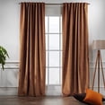 thumbnail image 2 of 3S Brother's Extra Long Solid Luxury Matte Velvet Soft Curtain Safety Orange Single Panel Hanging Back Tap & Rod Pocket Home Décor 5-25 Feet Custom Made Curtains -Made in Turkey Each(52"x264"), 2 of 7