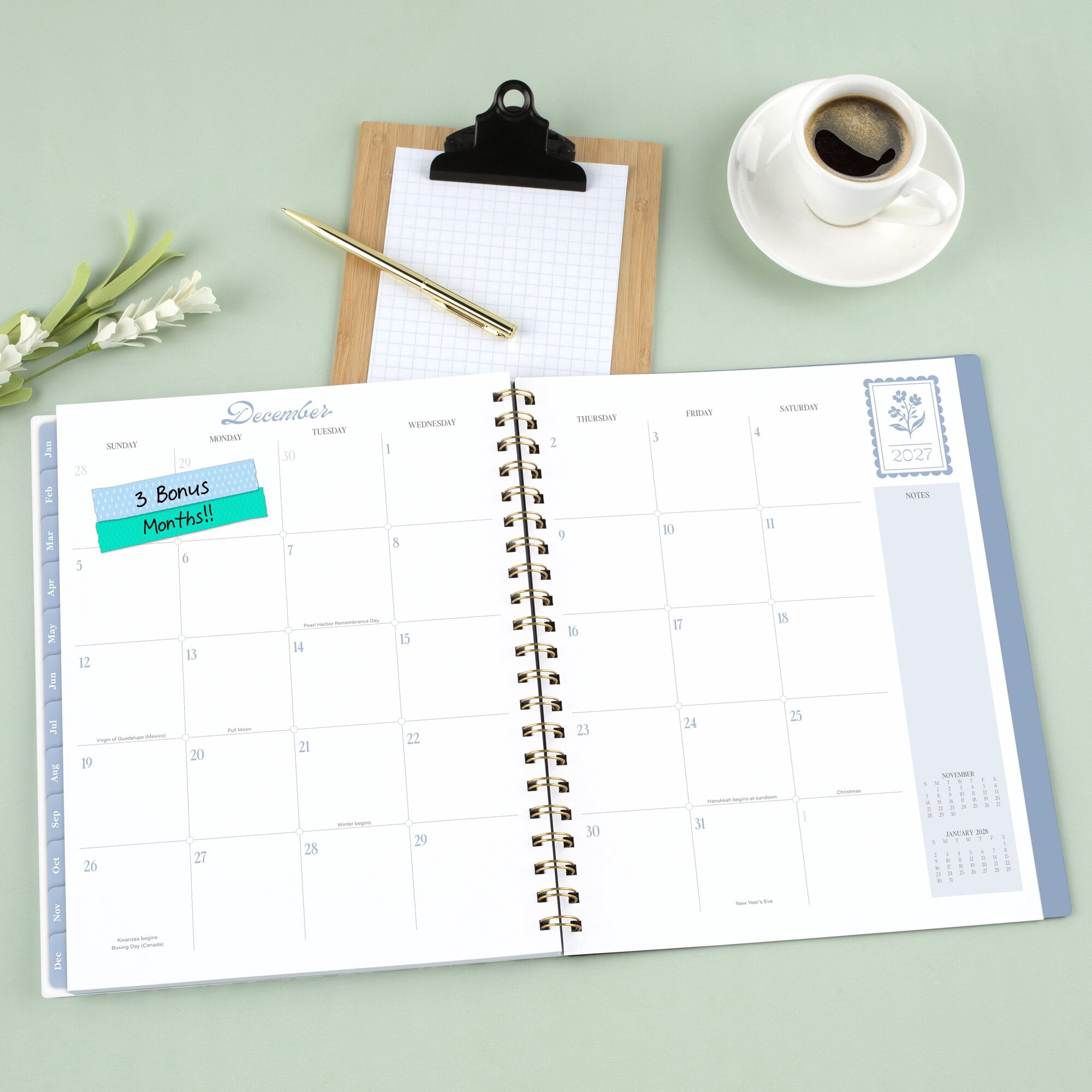 Cherrywood Lane for Mead Cambridge 2027 Weekly Monthly Planner Chocolate