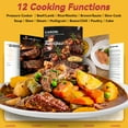 thumbnail image 2 of CARORI 9-in-1 Electric Pressure Cooker 6 Quart Black, Stainless Steel Pot, 12 Preset Functions with Touchscreen, Safe Steam Release, Stew, Slow Cook, Rice, Sauté, Warmer, 2 of 10