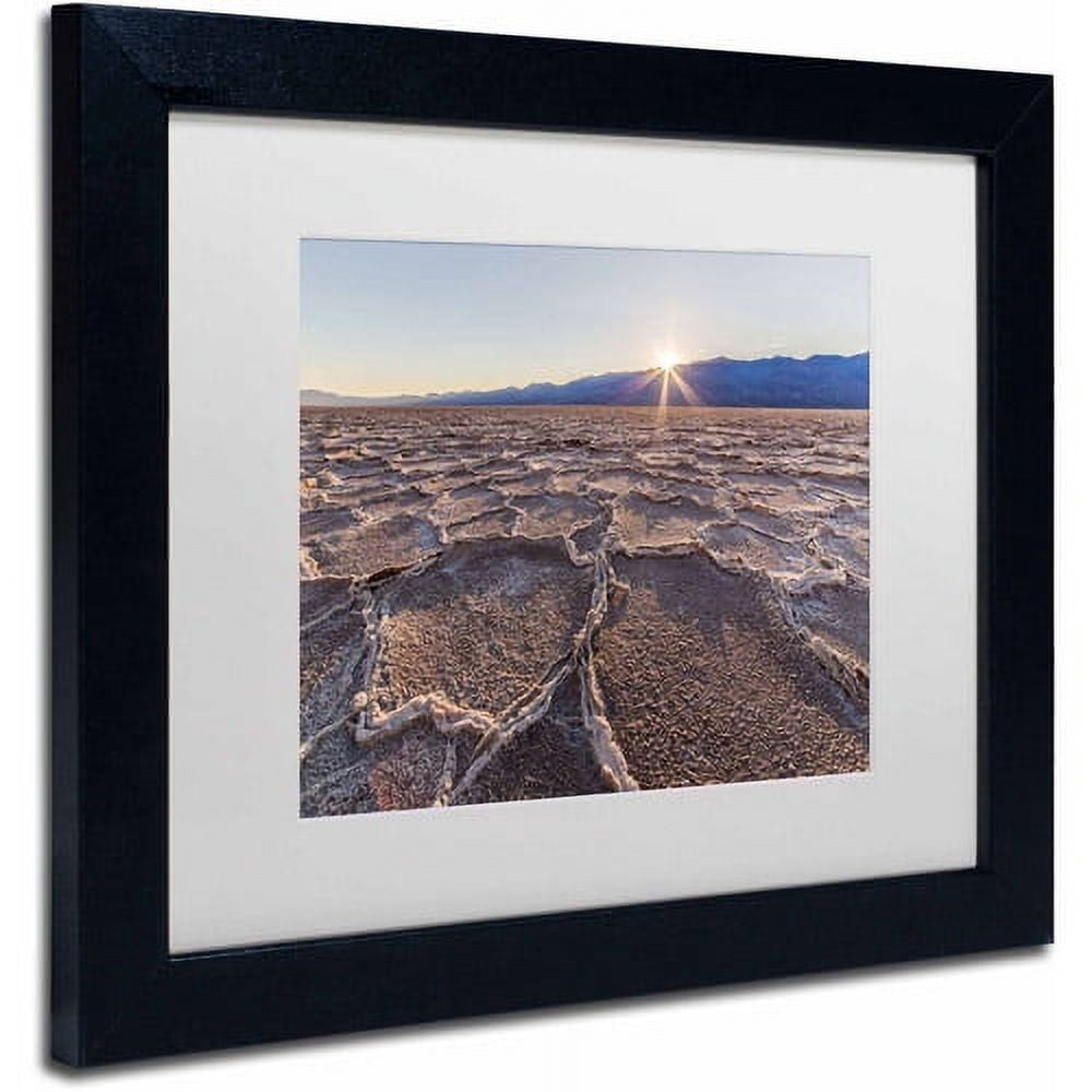 Trademark Fine Art "Badwater Sunset" Canvas Art by Pierre Leclerc, White Matte/Black Frame