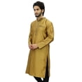 thumbnail image 4 of Atasi Men's Band Collor Gold Kurta Dupion Full Sleeve Ethnic Shirt-X-Large, 4 of 7