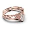 thumbnail image 2 of Gorgeous Minimalist 1.75 Carat Pear Cut Diamond Moissanite Unique Engagement Ring, Affordable Wedding Ring, One Matching Band in 925 Sterling Silver With 18k Rose Gold Plating, 2 of 4