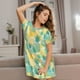 thumbnail image 3 of Fotbe Pineapples1 Bata de Dormir para Mujer con Estampado, Camisón de Algodón de Manga Corta, Ropa de Dormir Casual, 3 of 6