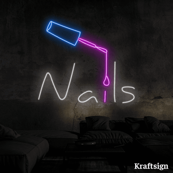 Craftnamesign Nail Neon Sign, Nail Studio LED Sign, Nail Beauty Decor