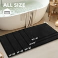 thumbnail image 4 of PABUBE Bathroom Rug, 15.7"x24" Soft Absorbent Bathroom Mat and Bath Mat Black, Premium Microfiber Shag Bath Rug Machine Washable, 4 of 10